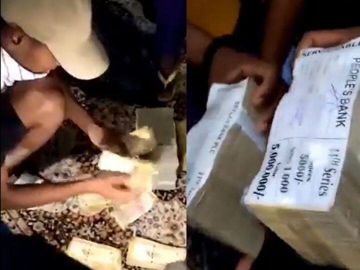 Sri Lanka Crisis: Protestors find millions in cash at Sri Lanka President Rajapaksa's mansion Sri Lanka Political Crisis: શ્રીલંકાના રાષ્ટ્રપતિ આવાસમાં ઘૂસેલા પ્રદર્શનકારીઓને મળ્યા લાખો રુપિયા, જુઓ રુપિયા ગણતા યુવકનો વીડિયો