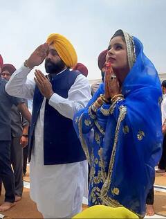 લગ્ન બાદ પત્ની સાથે સુવર્ણ મંદિરે પહોંચ્યા સીએમ ભગવંત માન, જુઓ તસવીરો