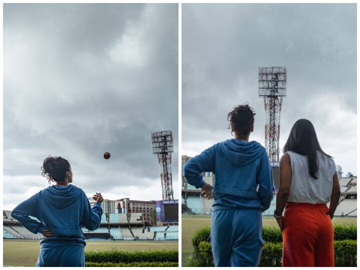 Taapsee Pannu And Mithali Raj Visit Eden Gardens With 'Shabaash Mithu' Team Taapsee Pannu And Mithali Raj Visit Eden Gardens With 'Shabaash Mithu' Team