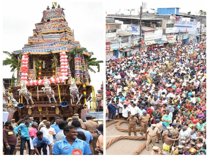 After 2 years, the historic Nellaiyapar Temple Anith Therottam started 2 ஆண்டுக்கு பின் கோலாகலமாக தொடங்கிய நெல்லையப்பர் கோவில் ஆனித் தேரோட்டம் -  விண்ணை முட்டிய  பக்தர்களின் கோஷம்..!
