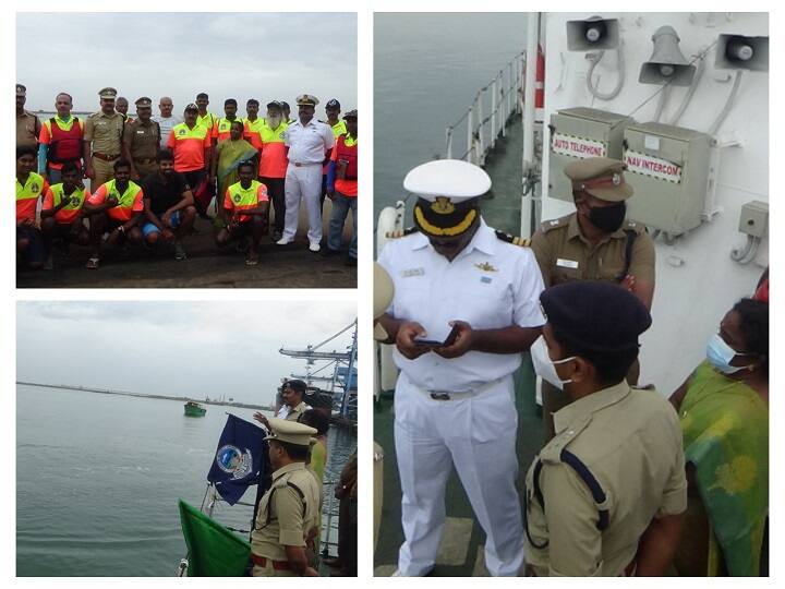 Tamil Nadu Coast Guard team created awareness among the fishermen சமுத்திரத்தை காக்க வேண்டி சாகச பயணம்; பாய்மரப்படகில் 500 நாட்டிக்கல் மைல் தூரம் சென்று மீனவர்களிடம் விழிப்புணர்வு