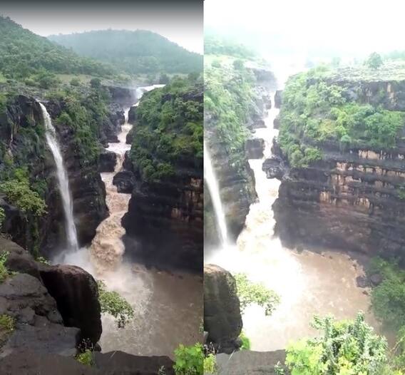 धबधब्यांमुळे अजिंठा लेणीचं सौंदर्य खुललं