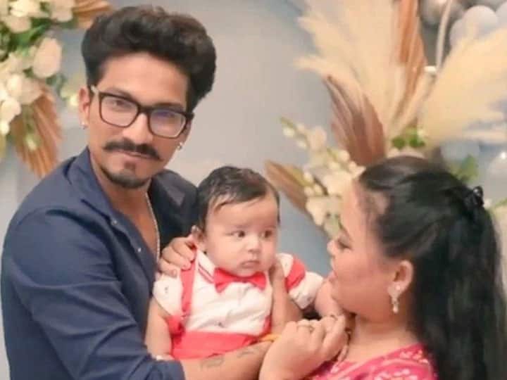 Tv actress Bharti Singh reveal her son Gola face Bharti Singh ने कर दी बेटे की मुंह दिखाई, फोटो देख आप भी कहेंगे- गोला तो सच में गोल-मटोल है
