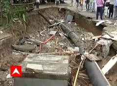 અમદાવાદના વાસણામાં ધોધમાર વરસાદથી પડયો મસ્ત મોટો ભુવો, જુઓ વિડીયો