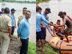 In Pics: बारिश के कारण सीप नदी में फंसे मजदूर, एसडीआरएफ की टीम ने ऐसे बचाया, तस्वीरों में देखिए रेस्क्यू ऑपरेशन