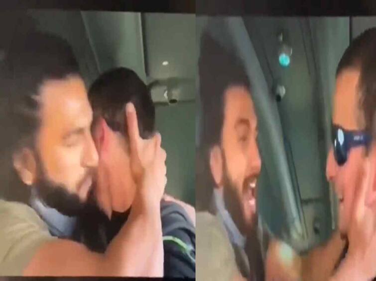 Ranveer Singh gets trolled for kissing bear grylls video goes viral on social media Ranveer Kisses Bear Grylls: रणवीर सिंहने बेयर ग्रील्सवर केला चुंबनाचा वर्षाव, व्हिडीओ पाहून नेटकरी म्हणतायत...