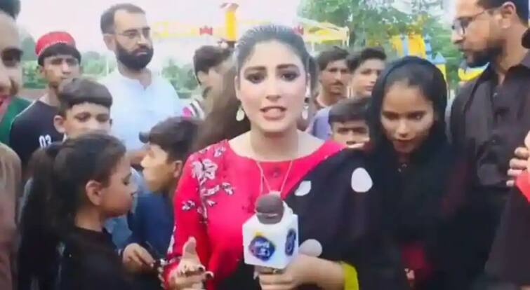 funny video of Pakistani reporter slapped boy during reporting people calls lady chand nawab Viral Video: ਰਿਪੋਰਟਿੰਗ ਦੌਰਾਨ ਪਾਕਿਸਤਾਨੀ ਪੱਤਰਕਾਰ ਨੇ ਮੁੰਡੇ ਨੂੰ ਮਾਰਿਆ ਥੱਪੜ, ਲੋਕਾਂ ਨੇ ਕਿਹਾ- ਲੇਡੀ ਚੰਦ ਨਵਾਬ! 