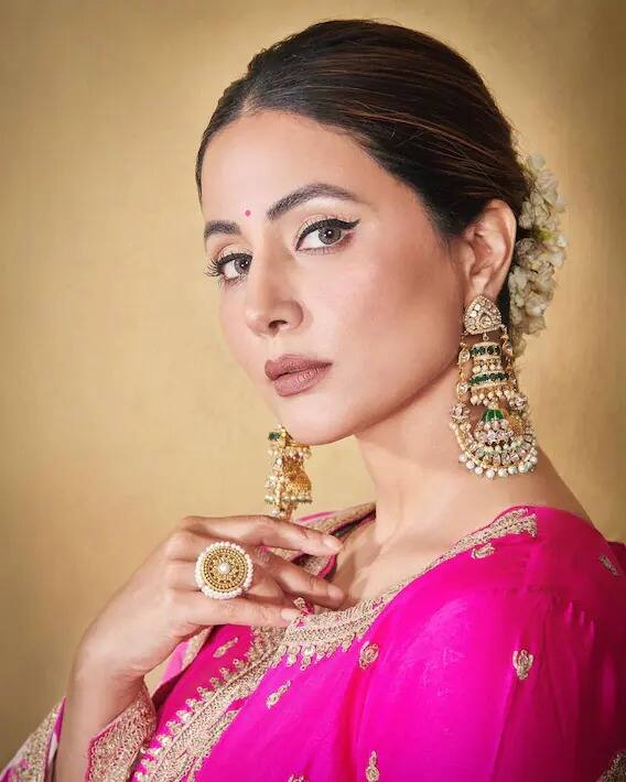 Hina Khan Photos: ਮਸ਼ਹੂਰ ਟੀਵੀ ਅਦਾਕਾਰਾ ਹਿਨਾ ਖਾਨ ਇੱਕ ਵਾਰ ਫਿਰ ਆਪਣੇ ਐਥਨਿਕ ਲੁੱਕ ਨੂੰ ਲੈਕੇ ਚਰਚਾ ਵਿੱਚ ਹੈ। ਤਸਵੀਰ ਨੂੰ ਦੇਖਣ ਵਾਲਿਆਂ ਦੀਆਂ ਨਜ਼ਰਾਂ ਉਸ ਦੇ ਚਿਹਰੇ 'ਤੇ ਟਿਕੀਆਂ ਹੋਈਆਂ ਸਨ।