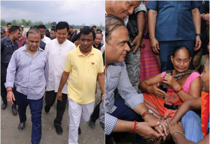Assam Chief Minister Himanta Biswa Sarma visited flood affected areas and listened to complaints of victims Assam Flood: असम के मुख्यमंत्री ने किया बाढ़ प्रभावित इलाकों का दौरा, पीड़ितों की सुनी शिकायतें
