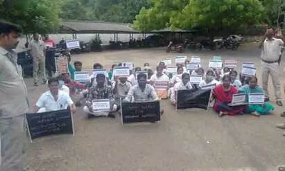 Contract employees of Bell Corporation Hospital strike in Trichy சம்பள பிரச்னை: திருச்சியில் பெல் நிறுவன மருத்துவமனை ஒப்பந்த ஊழியர்கள் போராட்டம்