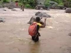 Watch: 'पानी की तेज रफ्तार के बीच कंधे पर बस्ता और हाथ में रस्सी...' जान पर खेलकर ऐसे स्कूल पहुंचते हैं स्टूडेंट्स