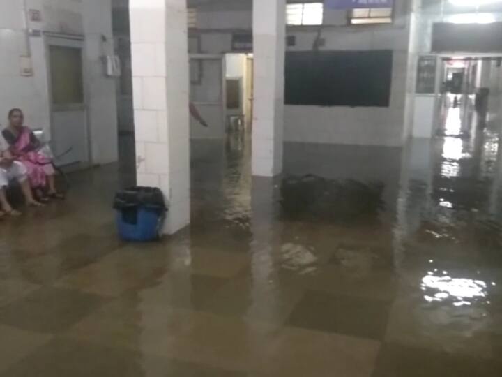 Municipal corporation's claims exposed in Rajnandgaon, water entered the district hospital after rain ann Rajnandgaon News: राजनांदगांव में खुली नगर निगम के दावों का पोल, बारिश के बाद जिला अस्पताल हुआ जलमग्न