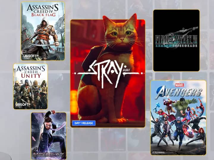 PS Plus july free games stray day 1 release date details assassins creed final fantasy 7 marvels avengers full list lineup sony PlayStation Plus Game Catalog July Lineup Announced: Stray, Marvel’s Avengers, More