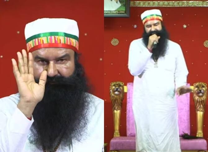 Up News Ram Rahim Appeared On Stage Before End Of Parole In Baghpat Ashram  Ann | Photos: पैरोल खत्म होने से पहले पुराने अंदाज में दिखा Ram Rahim,  स्टेज पर किया सत्संग