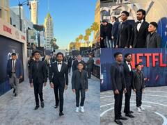 The gray man photos: மகன்களுடன் நடிகர் தனுஷ்.. மாஸ் போட்டோஸ் !