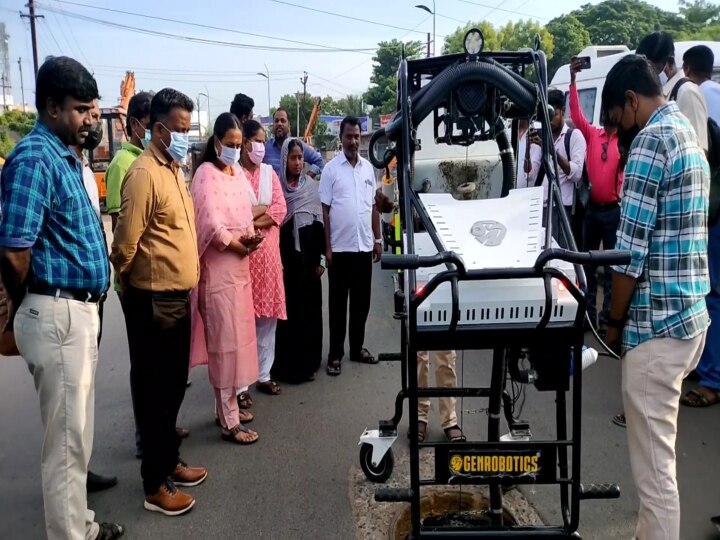 காஞ்சிபுரத்தில் பாதாள கழிவு நீரை சுத்தம் செய்ய இறங்கிய ரோபோ.. மேயர் சொன்ன நற்செய்தி..