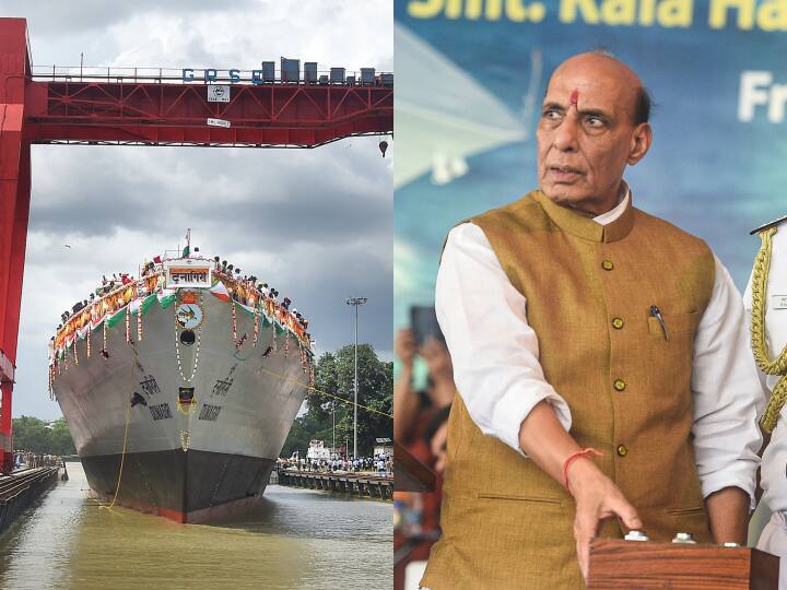 Stealth frigate INS Dunagiri Launched in hooghly river rajnath singh says Rapid development in self-reliance path ann INS Dunagiri: 'नेताजी सुभाषचंद्र बोस होते तो गर्व से भर उठते', दूनागिरी वॉरशिप की लॉन्चिंग पर बोले रक्षा मंत्री राजनाथ सिंह