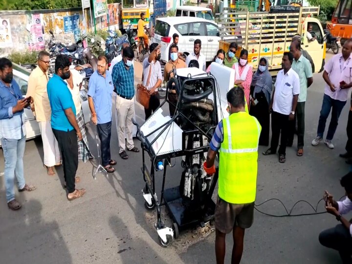 காஞ்சிபுரத்தில் பாதாள கழிவு நீரை சுத்தம் செய்ய இறங்கிய ரோபோ.. மேயர் சொன்ன நற்செய்தி..