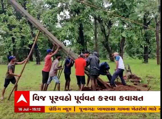 Dang : વરસાદે વિરામ લેતા વીજ પુરવઠો પૂર્વવત કરવા યુદ્ધના ધોરણે કાર્યવાહી, જુઓ વીડિયો