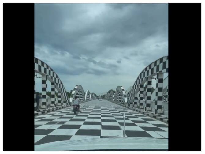 Watch: Tamil Nadu's Napier Bridge Painted Like A Chess Board Ahead of  Olympiad