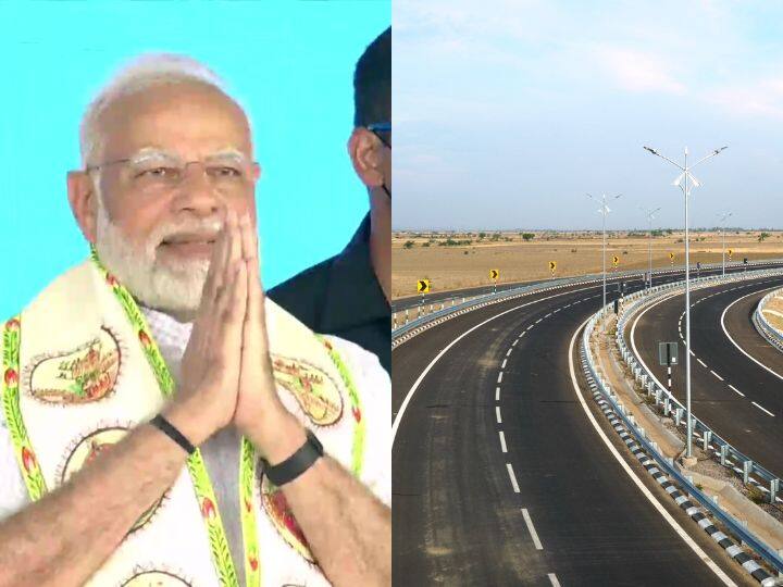 pm narendra Modi inaugurates bundelkhand expressway in jalaun Photos marathi news Bundelkhand Express : PM मोदींकडून 14,850 कोटी रुपये खर्चाने बांधलेल्या बुंदेलखंड एक्स्प्रेस वेचे उद्घाटन! पाहा क्षणचित्रे