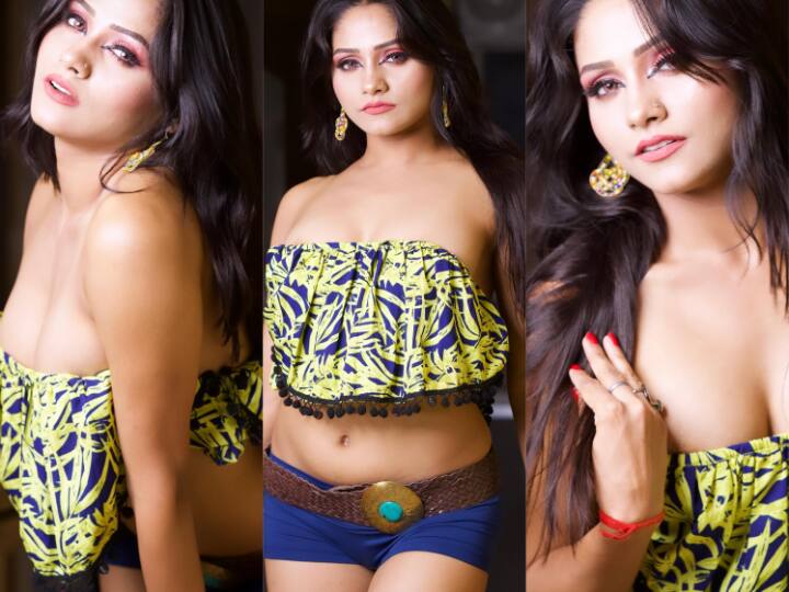 Shweta Sharma Pics: भोजपुरी सिनेमा (Bhojpuri Cinema) की सुपरहॉट एक्ट्रेस श्वेता शर्मा (Shweta Sharma) अक्सर अपने बोल्ड फोटोशूट को लेकर चर्चा में बनी रहती हैं. अब एक बार फिर श्वेता का सिजलिंग लुक देखने को मिला हैं. जिसमें वो ब्लू शॉर्ट्स और ऑफ शोल्डर येलो टॉप में नजर आ रही हैं. नीचे की स्लाइड में देखिए तस्वीरें.....