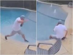 Viral Video: ਸਵੀਮਿੰਗ ਪੂਲ 'ਚ ਡਿੱਗਣ ਤੋਂ ਬਚਿਆ ਵਿਅਕਤੀ, ਪਰ ਹੱਥ 'ਚੋਂ ਨਹੀਂ ਛਡਿਆ ਮੋਬਾਈਲ