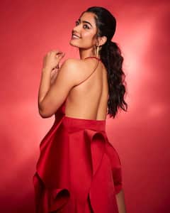 Pushpa Actress Rashmika Mandanna Looks Gorgeous In A Red Dress