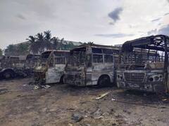 Chinna Salem Violence Photos: கள்ளக்குறிச்சி மாணவி உயிரிழப்பு.. பூதாகரமாக வெடித்த கலவரம்.. புகைப்படங்கள்..!