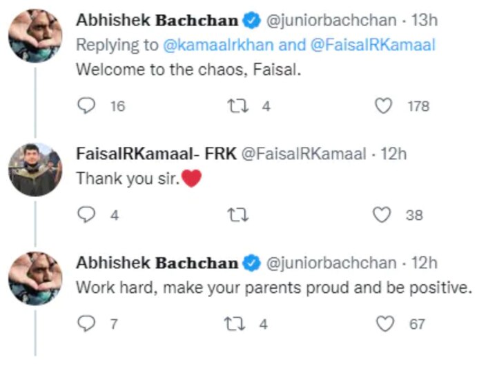 KRK के बेटे का Abhishek Bachchan ने ट्विटर पर किया स्वागत, यूजर्स बोले- 'ऐसी भी क्या मजबूरी थी जूनियर बच्चन साहब