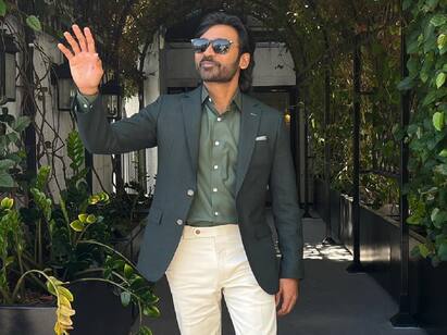 dhanush the gray man promotion photos viral on social media Dhanush Viral Photos: ஹாலிவுட் எண்ட்ரி.. தி கிரே மேனின் உச்சக்கட்ட பிரோமோஷன்.. வைரலாகும் தனுஷ் போட்டோஸ்..!
