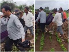 Hingoli: आजारी वृद्धाला रुग्णालयात नेण्यासाठी कापडाच्या झोळीत बसवून काढला मार्ग; पण...