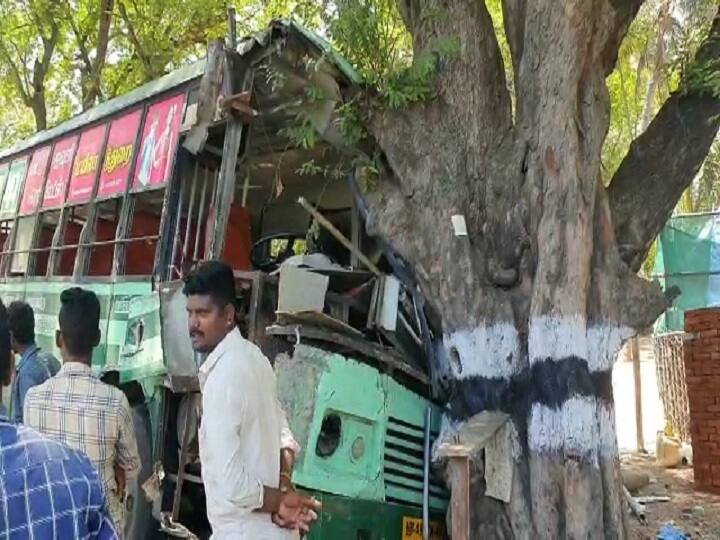 thiruvarurn govrment bus accident 15 members injured admitted govt hospital திருவாரூர் அருகே அரசு பேருந்து மரத்தின் மோதி விபத்து -  காயமடைந்த 15 பேர் மருத்துவமனையில் அனுமதி