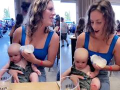 Watch: ਗੱਲਾਂ 'ਚ ਇੰਨੀ ਗੁਆਚੀ ਔਰਤ ਕਿ ਬੱਚੇ ਦੇ ਮੂੰਹ ਦੀ ਬਜਾਏ ਕੰਨ 'ਚ ਪਾ ਦਿੱਤੀ ਦੁੱਧ ਦੀ ਬੋਤਲ, ਵੀਡੀਓ ਹੋਈ ਵਾਇਰਲ