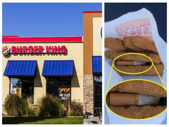 Burger King meal half-smoked cigarette finds child, her mom says 'she's traumatised' Burger King cigarette: பர்கர் சிக்கனுக்கு நடுவே புகைத்து வைத்த பாதி சிகரெட்.. கடுப்பான வாடிக்கையாளர்!