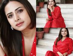 Sargun Mehta Photos: રેડ સૂટમાં ખૂબ સુંદર દેખાઇ રહી છે સરગુન મહેતા