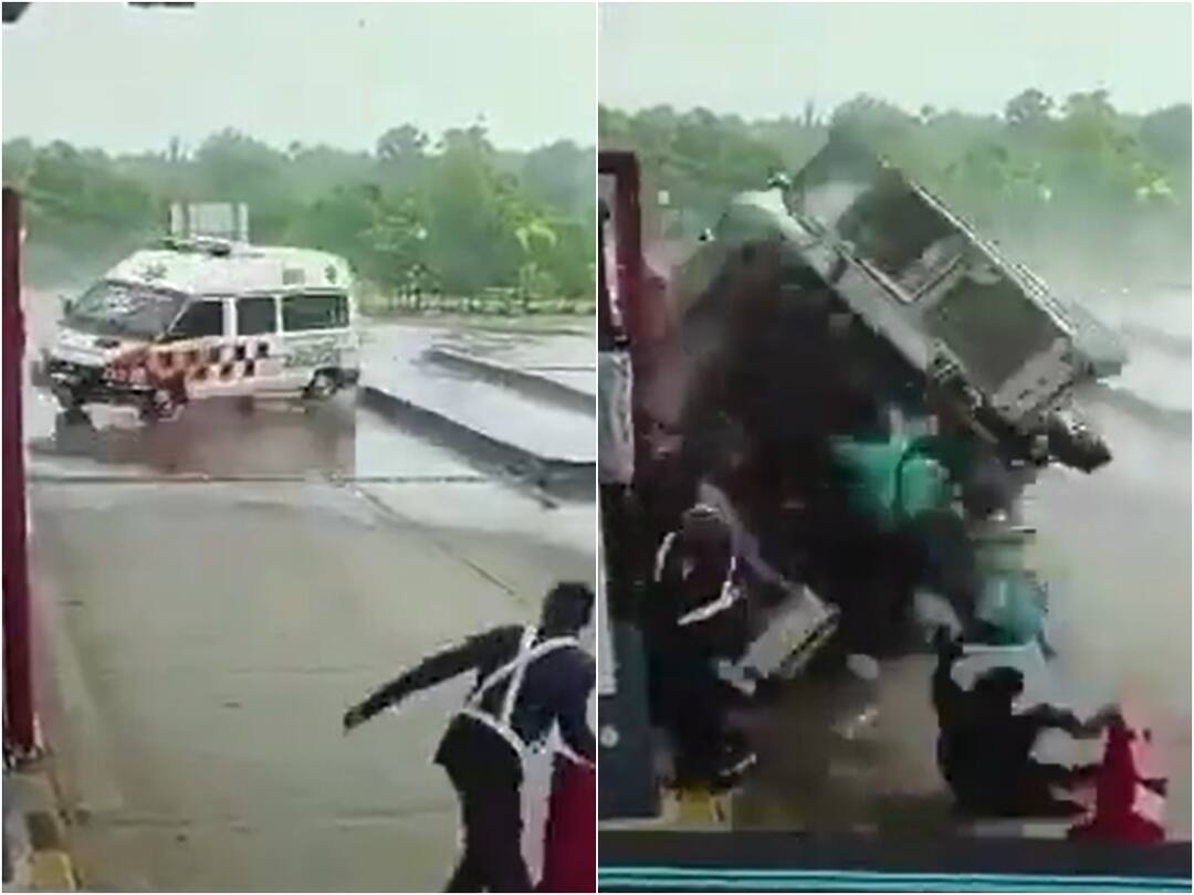Ambulance Accident Karnataka: షాకింగ్ వీడియో- ఒకర్ని కాపాడబోయి నలుగుర్ని చంపిన అంబులెన్స్ డ్రైవర్! Ambulance Accident Karnataka Speeding Ambulance Crashes Into Toll Gate at Shiroor in Udupi Ambulance Accident Karnataka: షాకింగ్ వీడియో- ఒకర్ని కాపాడబోయి నలుగుర్ని చంపిన అంబులెన్స్ డ్రైవర్!