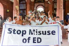 IN PICS | Cars Set Ablaze, Trains Halted As Congress Holds Nationwide Protests Over Sonia's Questioning