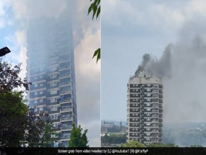 Viral video 25 Fire Engines 125 Firefighters Control Tower Block Blaze In UK Watch Video: வெயில் காரணமா? 17ஆவது மாடியில் மளமளவென பரவிய தீ.. பதைபதைக்கும் வீடியோ!