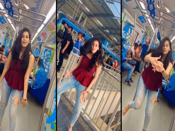 Hyderabad Metro: video of Women dancing for instagram reels in Metro train goes viral in twitter Watch Video:  ஓடும் மெட்ரோவில் நஸ்ரியா பாடலுக்கு ரீல்ஸ்.. போலீஸ் புகாரில் சிக்கிய இளம்பெண்!