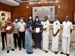 திருவாரூர்: நீர்வளத்துறை சார்பில் கட்டப்பட்ட குடியிருப்பு வீடுகளுக்கான ஆணை - எம்எல்ஏ பூண்டி கலைவாணன் பயனாளிகளுக்கு வழங்கினார்
