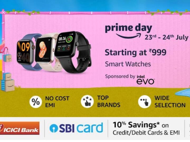 Amazon Prime Day Sale 2022 Best Smart Watch Deal Under 2000 Amazon Gadgets Deal Noise Boat Fire Boltt Smart Watch 80 Percent Discount Amazon Prime Day Sale में इन न्यू लॉन्च वॉच को खरीद सकते हैं 80% के डिस्काउंट पर!