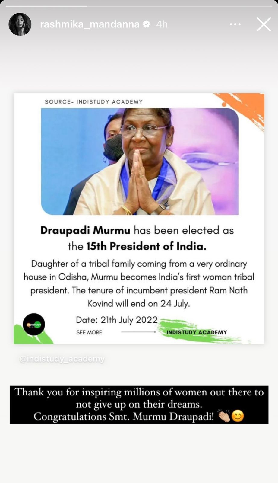 President Draupadi Murmu: कंगना से लेकर रश्मिका तक, इन सेलेब्स ने राष्ट्रपति द्रौपदी मुर्मू को दी बधाई