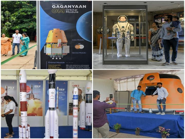 Human Space Flight Expo kicked off at the Jawaharlal Nehru Planetarium in Bengaluru on July 21 and will continue till July 24. The event is organised by the Human Space Flight Centre of ISRO.