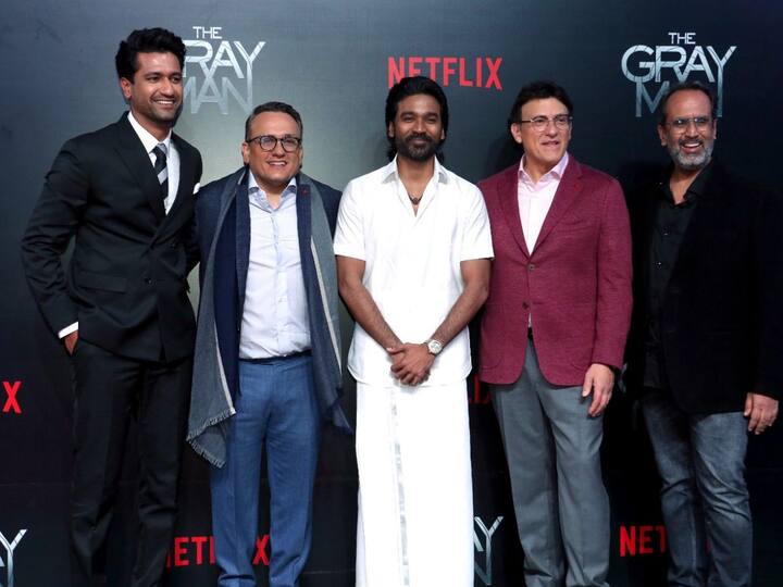 Dhanush Wears White Lungi To The Gray Man Mumbai Premier | Dhanush