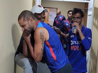 legend cricketer brian lara meet indian cricket team Lara Meet Team India : இந்திய வீரர்களுக்கு சர்ப்ரைஸ் தந்த லாரா..! அன்பை பொழிந்த தவான்..! வைரலாகும் வீடியோ..!
