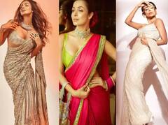 Malaika Arora Pics: સાડી લૂકમાં મલાઇકા અરોરાનું જોવા મળ્યુ કર્વી ફિગર