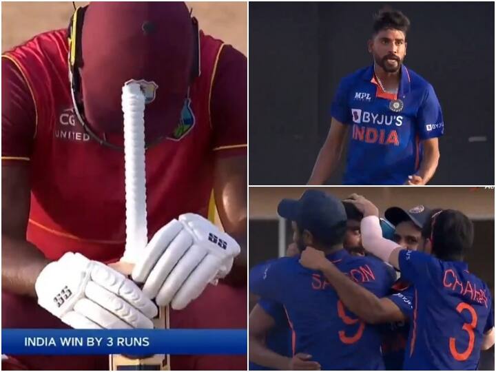 IND vs WI 1st odi: Romario Shepherd turned match then Siraj won this way in last over IND vs WI: रोमारियो शेफर्ड ने पलट दिया था मैच का पासा, फिर अंतिम ओवर में सिराज ने ऐसे दिलाई जीत