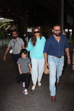 In Pics: पति Saif Ali Khan और बच्चों के साथ छुट्टियों से लौटीं Kareena Kapoor, एयरपोर्ट पर कुछ इस अंदाज में हुईं स्पॉट