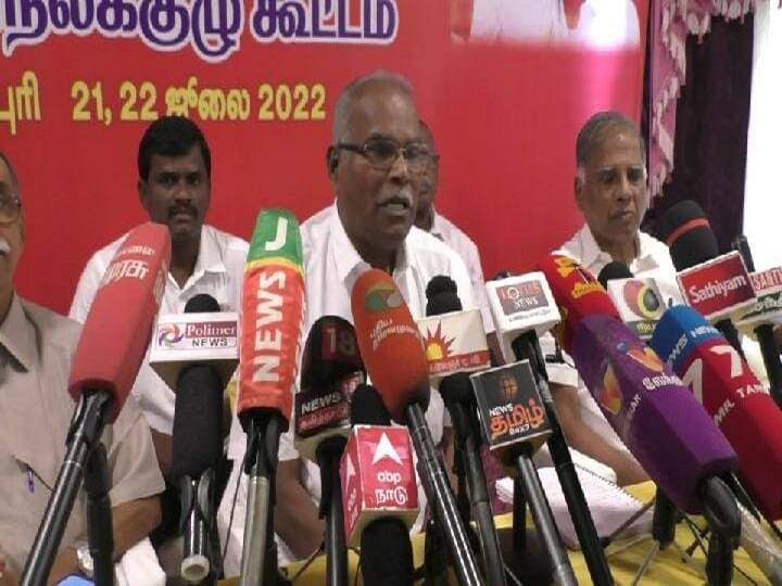 Dharmapuri: Marxist Communist party state secretary k balakrishnan speaks on gst rise அரிசிக்கு 5% வரி; மத்திய அரசு அடித்தட்டு மக்களின் அடிவயிற்றில் அடிக்கிறது - கே.பாலகிருஷ்ணன்